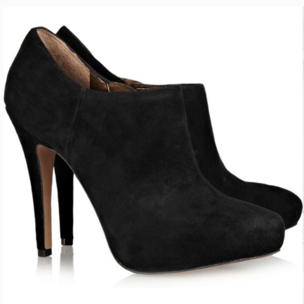 Sam Edelman Ria Black Suede Ankle Booties